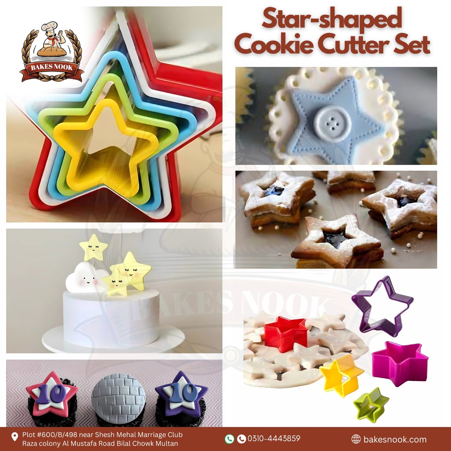 Star-Shaped Cookie Cutter Set by BakesNook