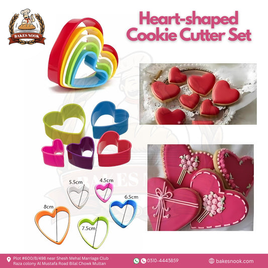 Heart-Shaped Cookie Cutter Set by BakesNook