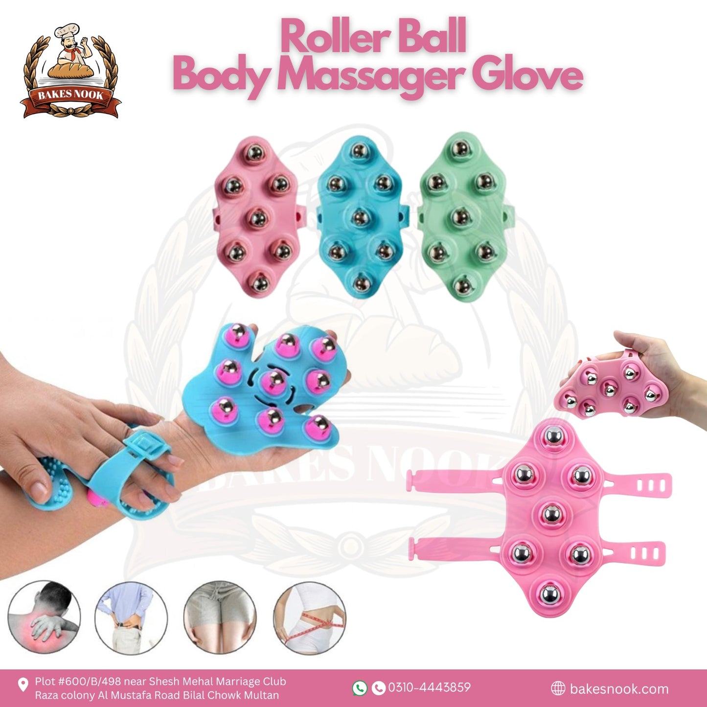 Roller Balls Body Massager Gloves by BakesNook