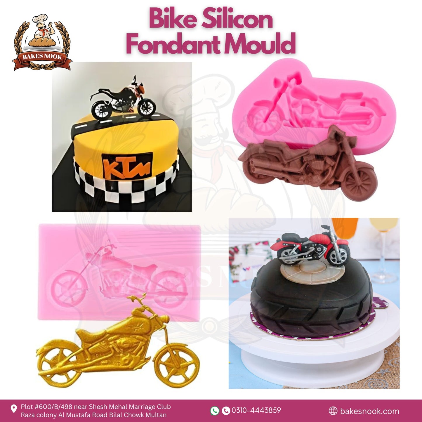 Bike Silicone Fondant Mould by BakesNook