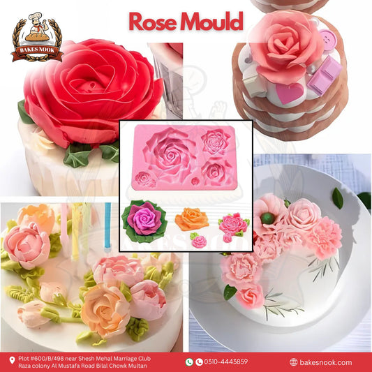 Rose Silicone Mould by BakesNook