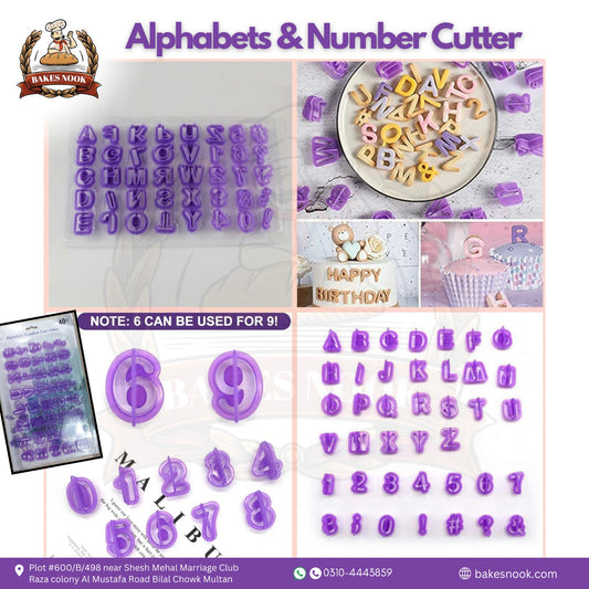 Alphabet & Numbers Cutter Set by BakesNook