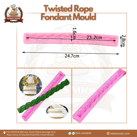 Twisted Rope Fondant Mould by BakesNook