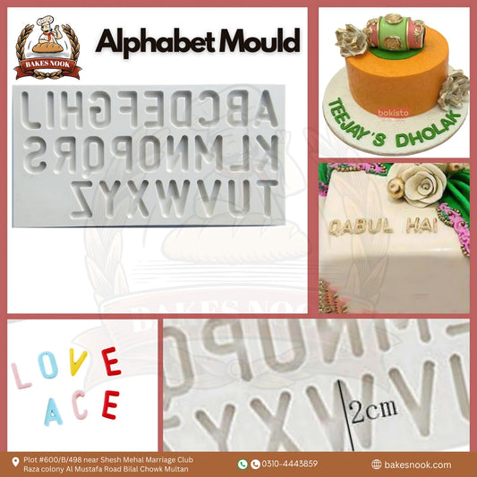 Alphabet Silicone Mould by BakesNook