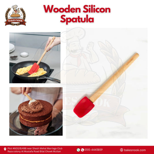 Wooden Silicone Spatula by BakesNook