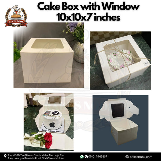 Window Cake Box by BakesNook (10x10x7)