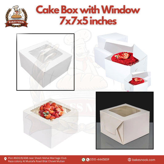 Window Cake Box by BakesNook (7x7x5)