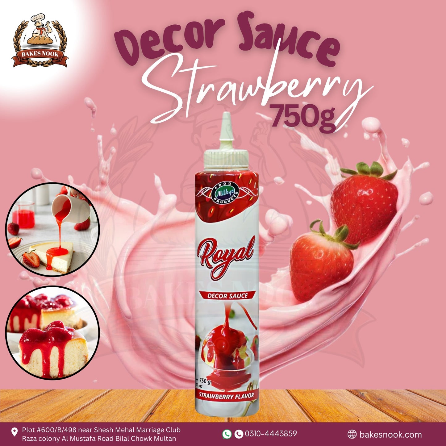 Strawberry Decor Sauce by BakesNook (750g)