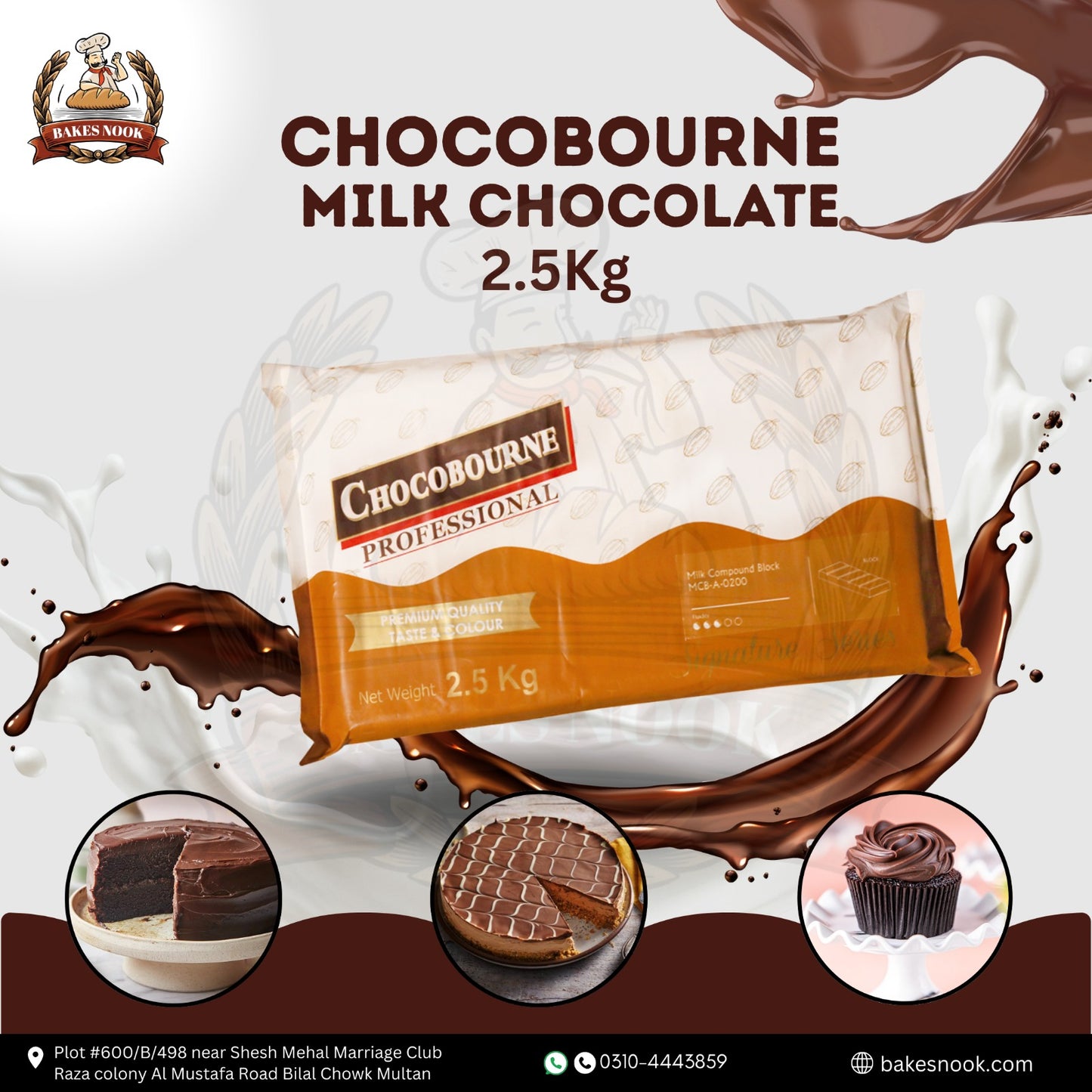 Choco Bourné Milk Chocolate by BakesNook (2.5kg)
