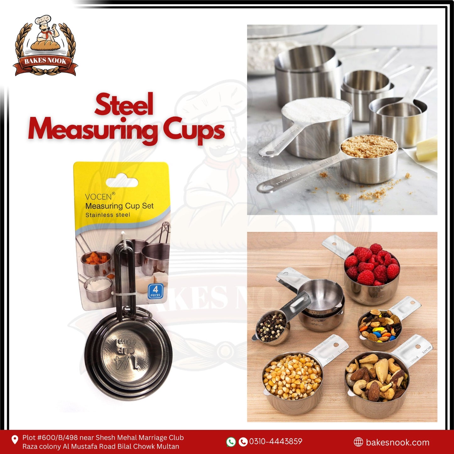 Stainless Steel Measuring Cups by BakesNook