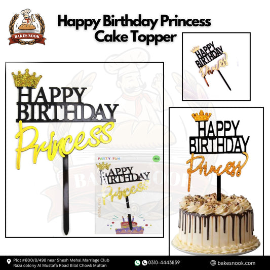 Happy Birthday Princess Cake Topper by BakesNook