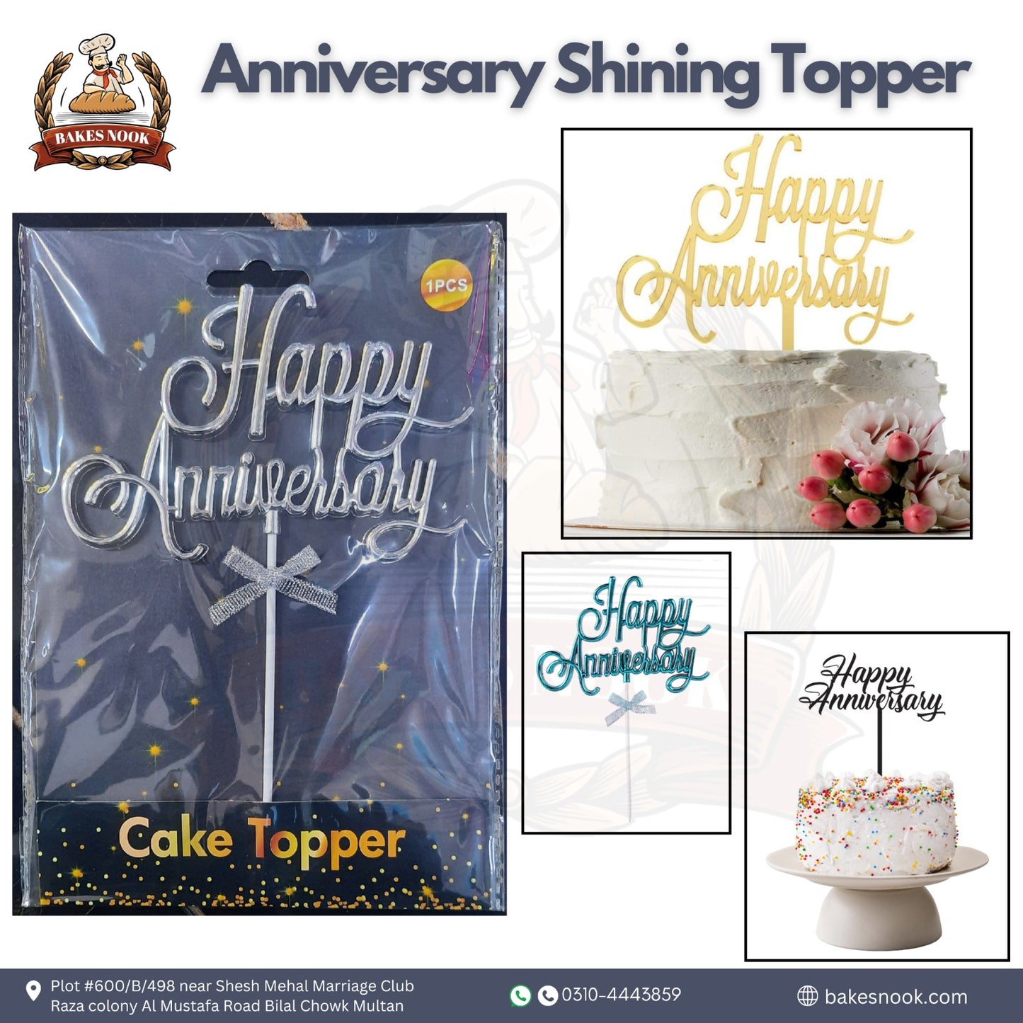 Anniversary Shining Cake Topper by BakesNook