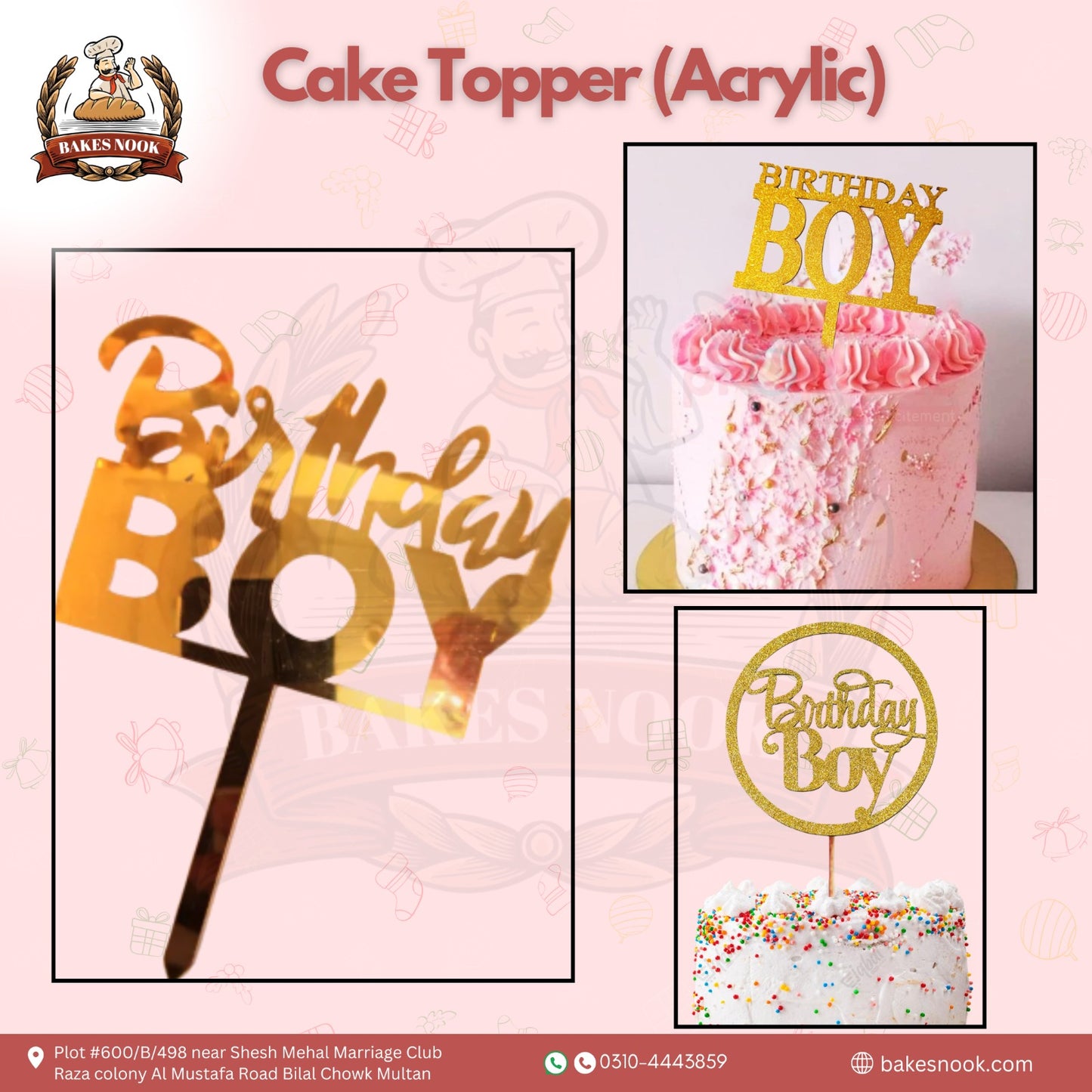 Acrylic Cake Topper by BakesNook.