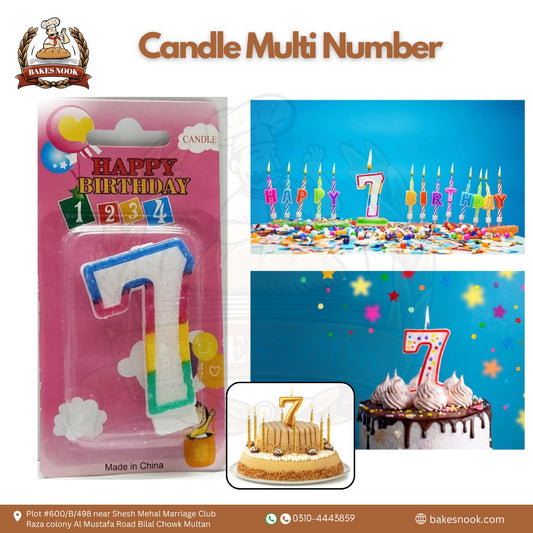 Multi-Color Number Candle by BakesNook