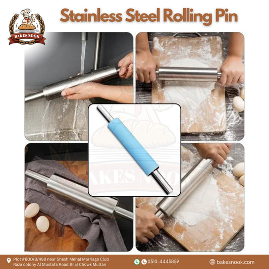 Stainless Steel Rolling Pin by BakesNook