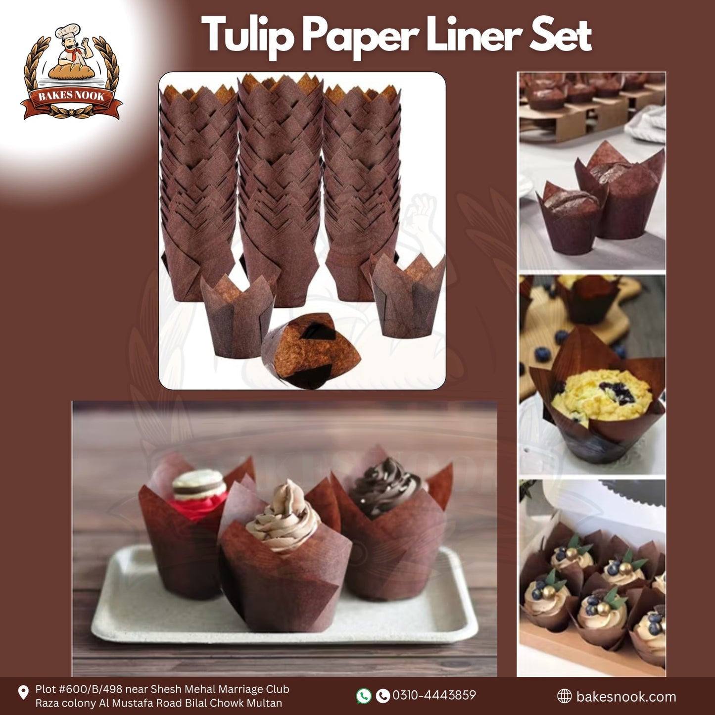 Tulip Paper Cupcake Liner Set by BakesNook