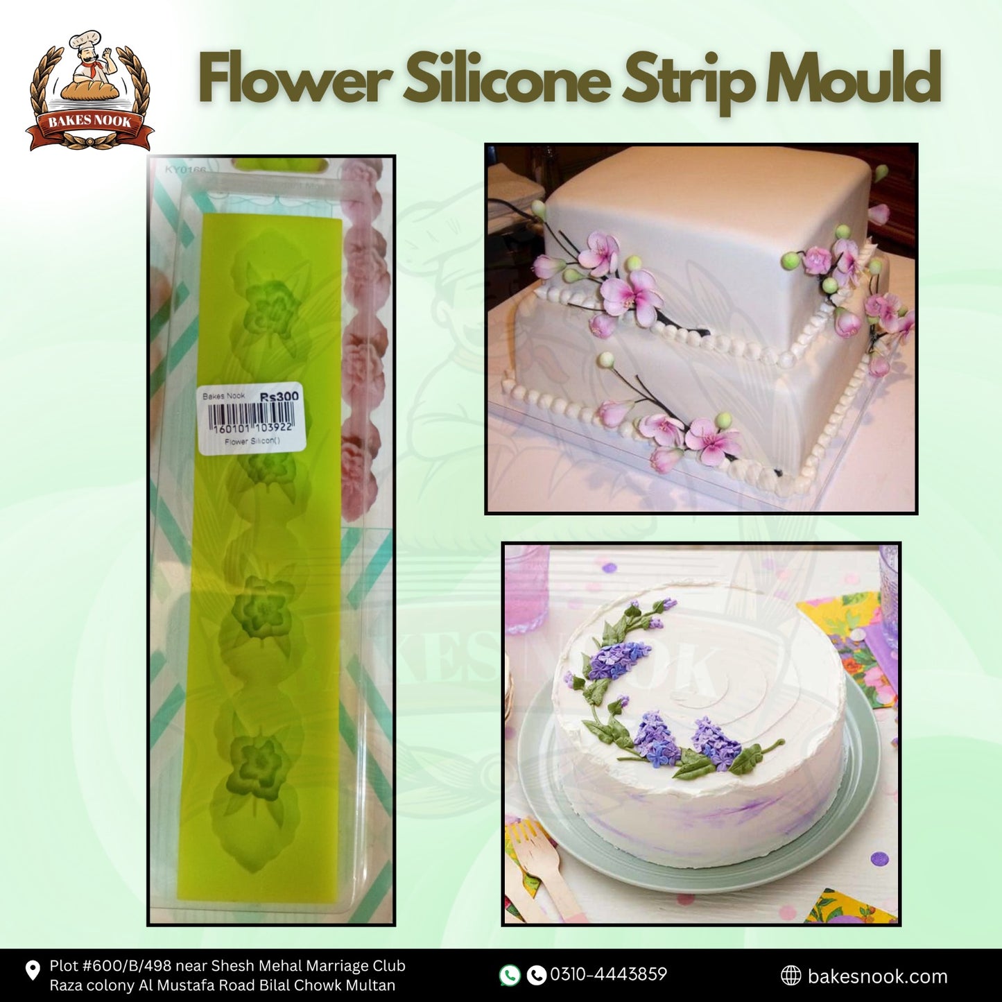 Flower Silicone Strip Mould by BakesNook