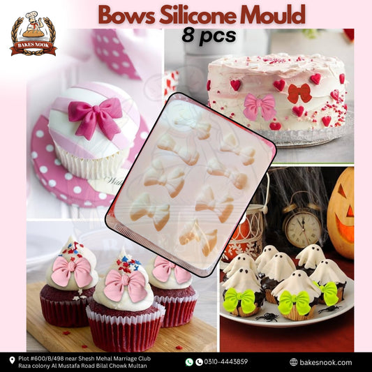 Silicone Bows Mould by BakesNook (8 Pcs)