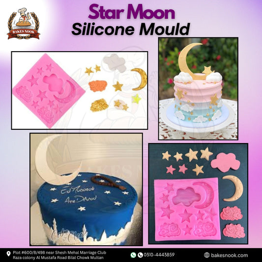 Silicone Star &amp; Moon Mould by BakesNook