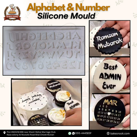 Silicone Alphabet &amp; Number Mould by BakesNook (large)