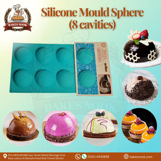 Silicone Sphere Mould by BakesNook (8 Cavities)