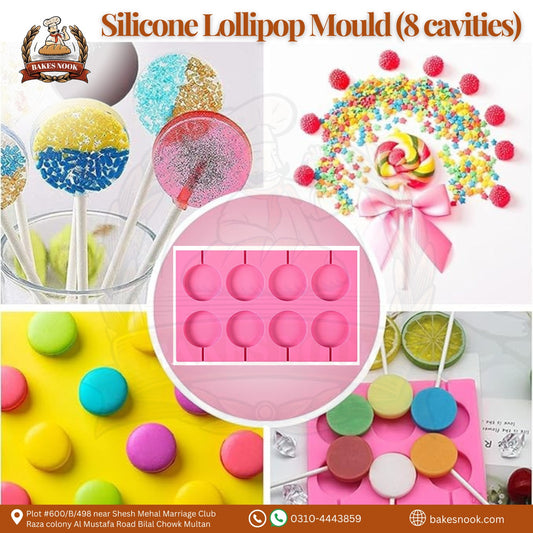 Silicone Lollipop Mould by BakesNook (8 cavities)