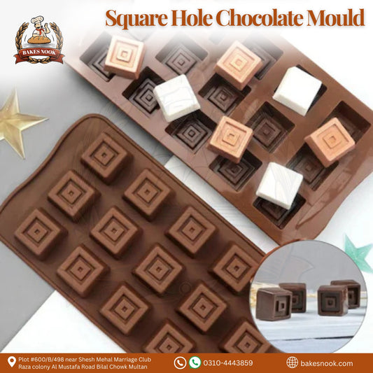 Square Hole Chocolate Mould by BakesNook.