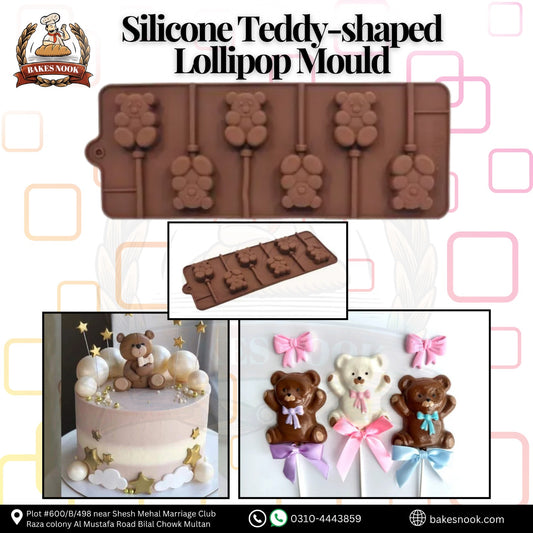 Silicone Teddy Shaped Lollipop Mould