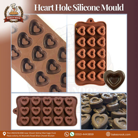 Silicone Heart Hole Mould by BakesNook