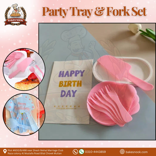Party Tray & Fork Set by BakesNook 🍰