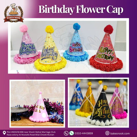 Birthday Flower Cap by BakesNook 🌸🎉