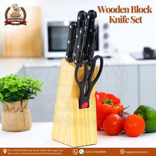 Wooden Block Knife Set by BakesNook 🔪🌲