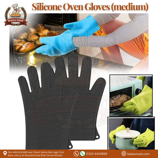 Silicone Oven Gloves (Medium) by BakesNook