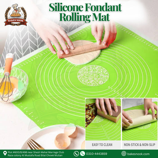 Silicone Fondant Rolling Mat by BakesNook 🍥