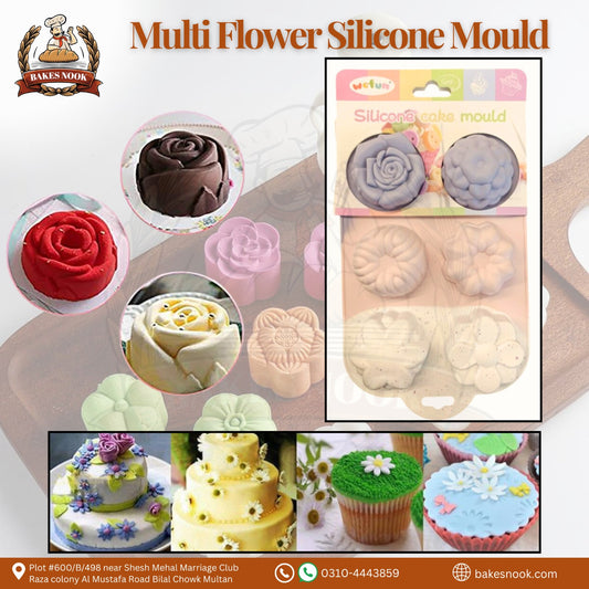 Multi-Flower Silicone Mould by BakesNook 🌸