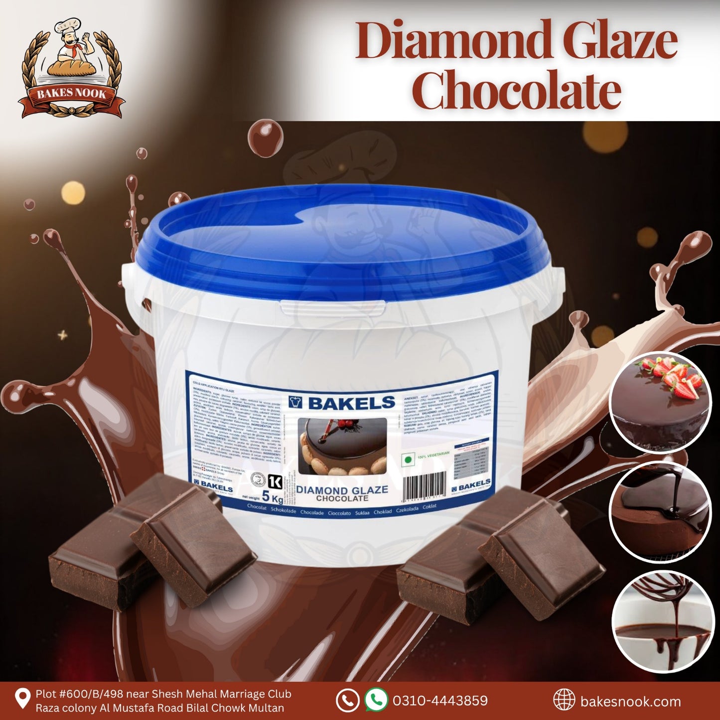Glaze Diamond Chocolate by BakesNook 🍫✨