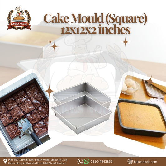 Cake Mould (Square) 12x12x2 Inches