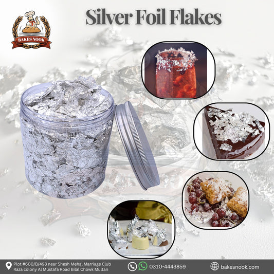✨ Edible Silver Foil Flakes | BakesNook