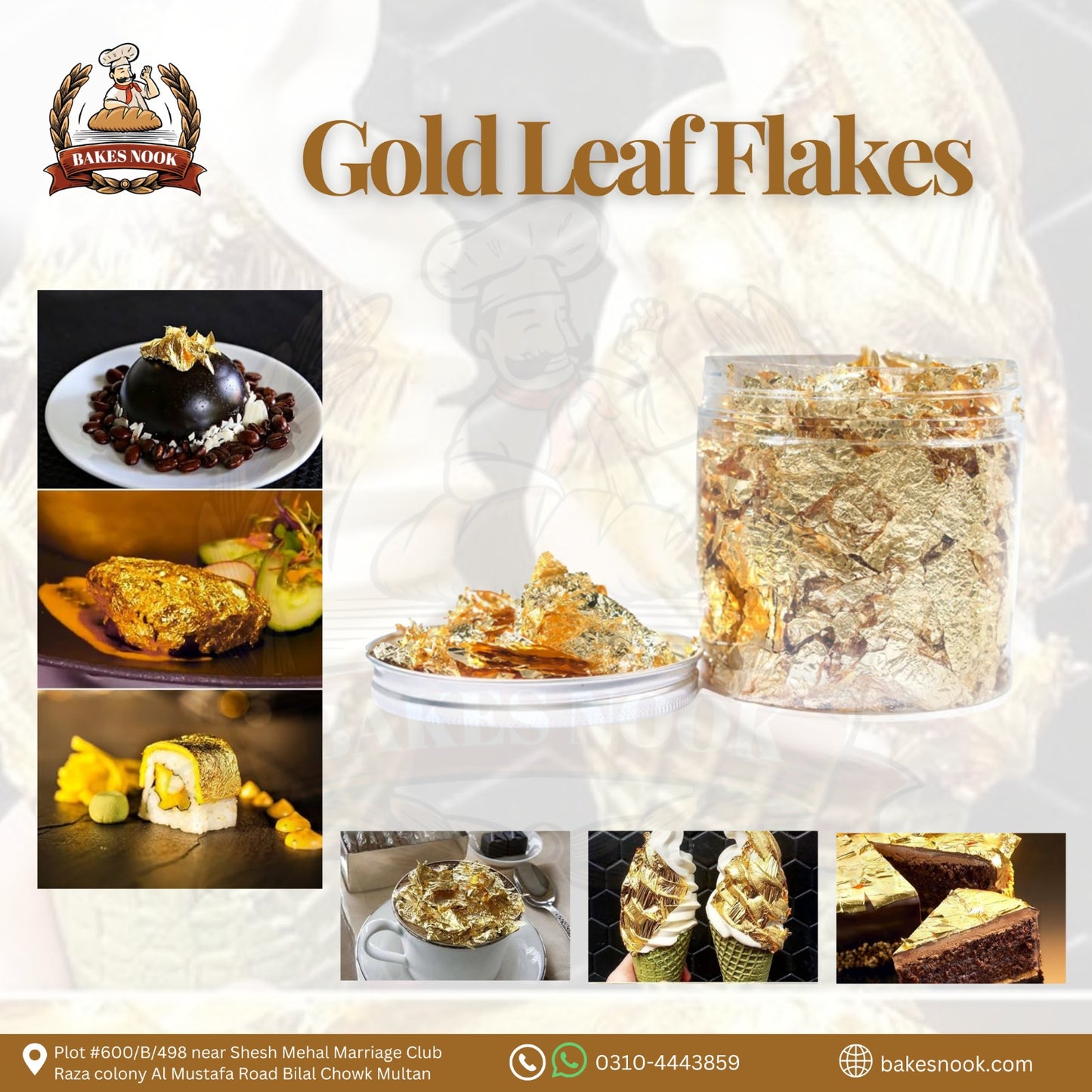 ✨ Edible GOLDEN Foil Flakes | BakesNook