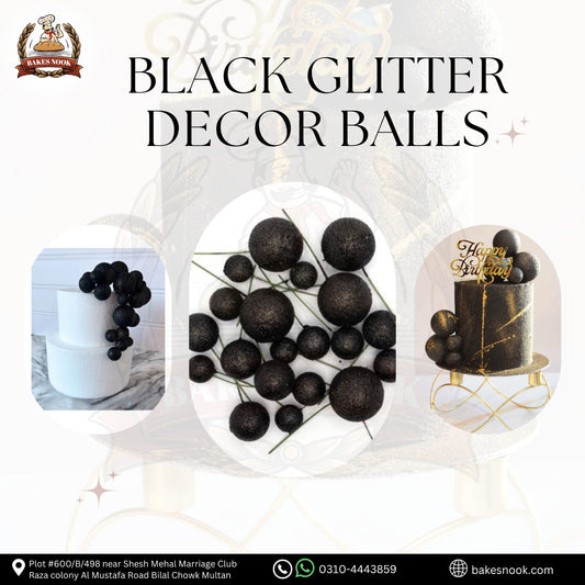 Black Glitter Balls