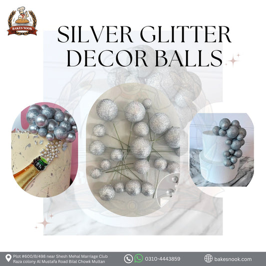 Ailver Glitter Decor Balls