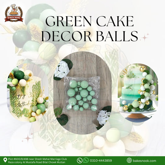 Green Cake Decor Balls
