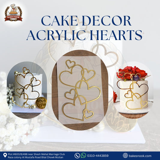 CAKE DECOR ACRYLIC HEARTS TAG