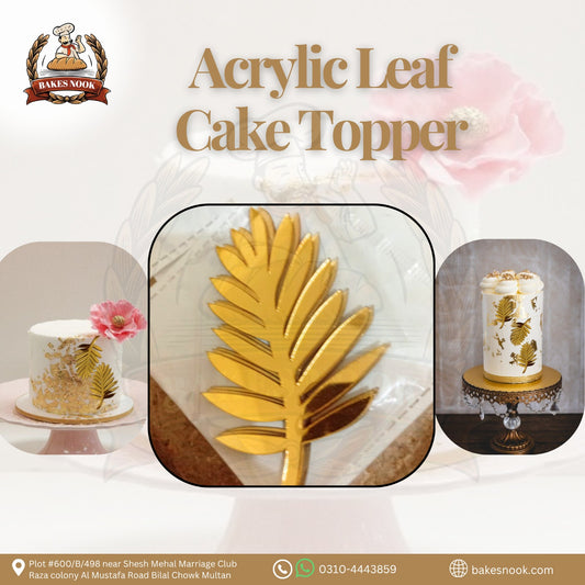 ACRYLIC CAKE LEAF 5 PCS