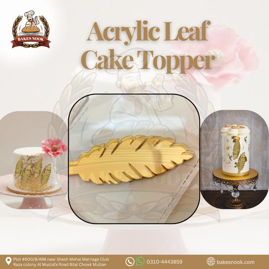 LEAF ACRYLIC CAKE TAG