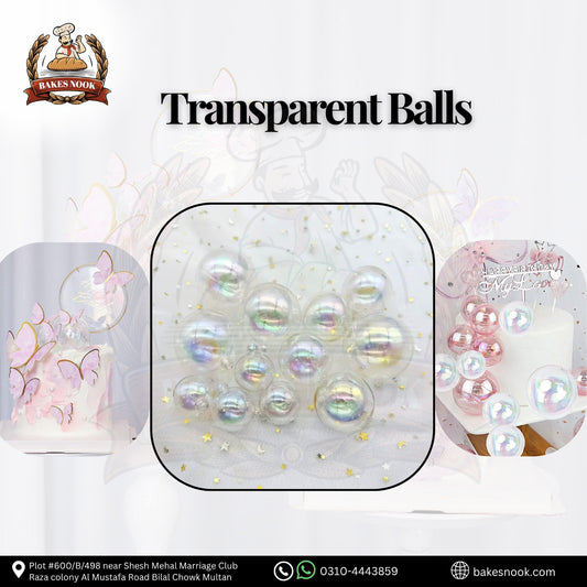 TRANSPARENT CAKE DECOR BALLS