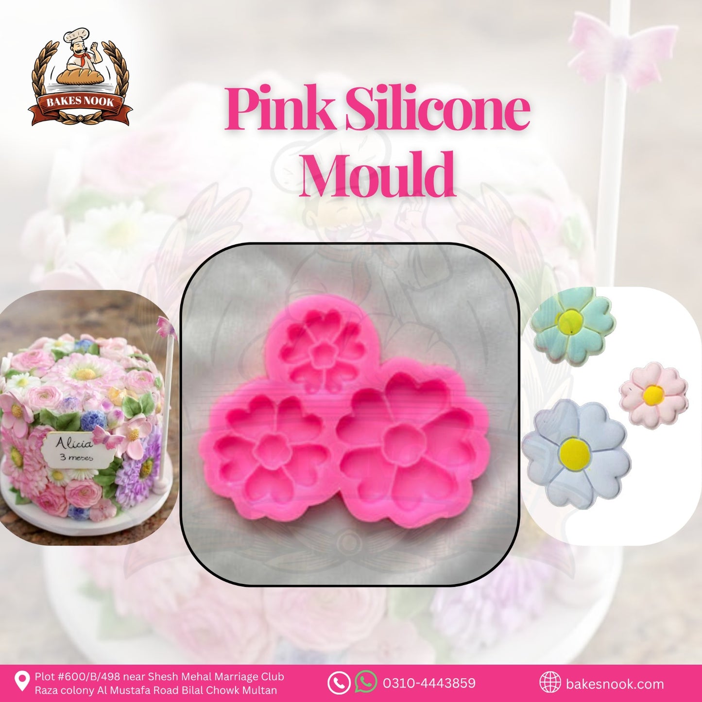 PINK SILICONE MOULD 3PCS