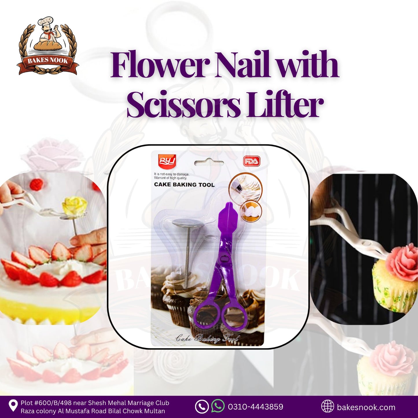 FLOWER NAIL WITH SCISSORS LIFTER