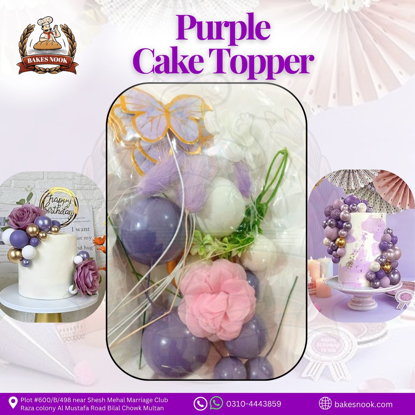 PURPLE CAKE DECORATION THEME