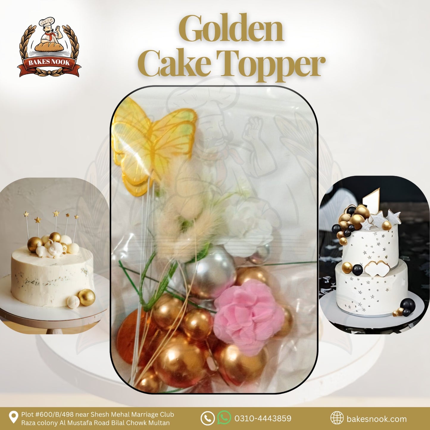 GOLDEN CAKE DECORATION THEME